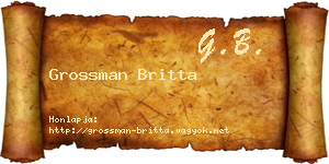 Grossman Britta névjegykártya